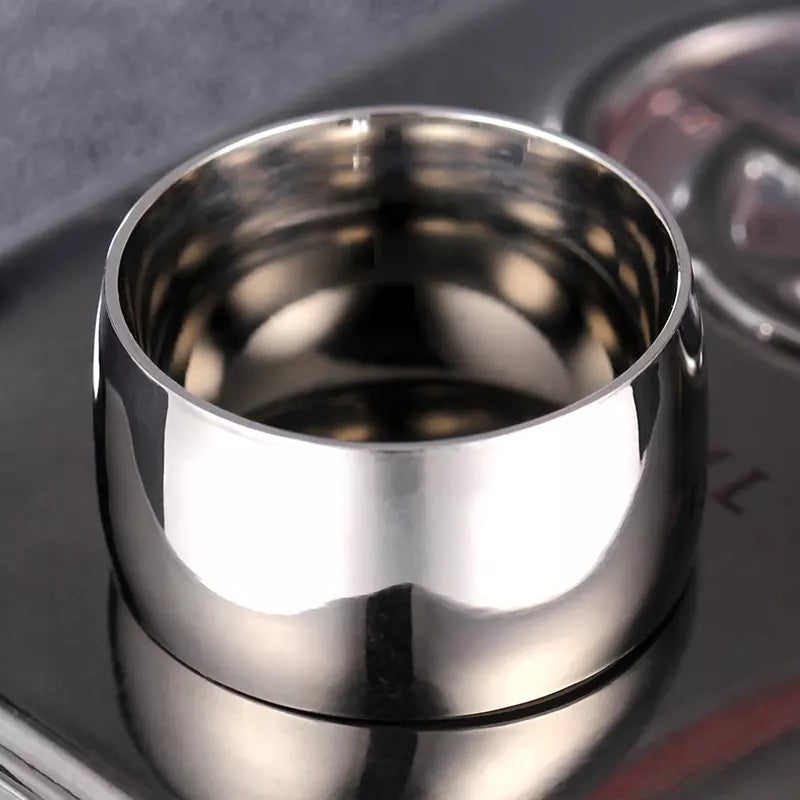 Bague en acier inoxydable lisse pour homme