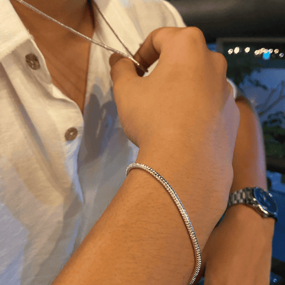 Bracelet Cobra en Argent 925 du Danemark avec Zircon 3mm