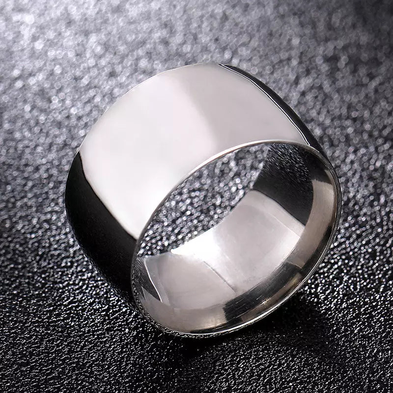 Bague en acier inoxydable lisse pour homme