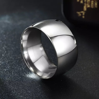 Bague en acier inoxydable lisse pour homme
