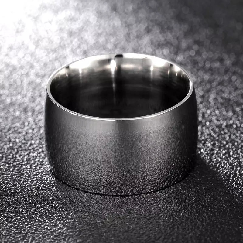 Bague en acier inoxydable lisse pour homme