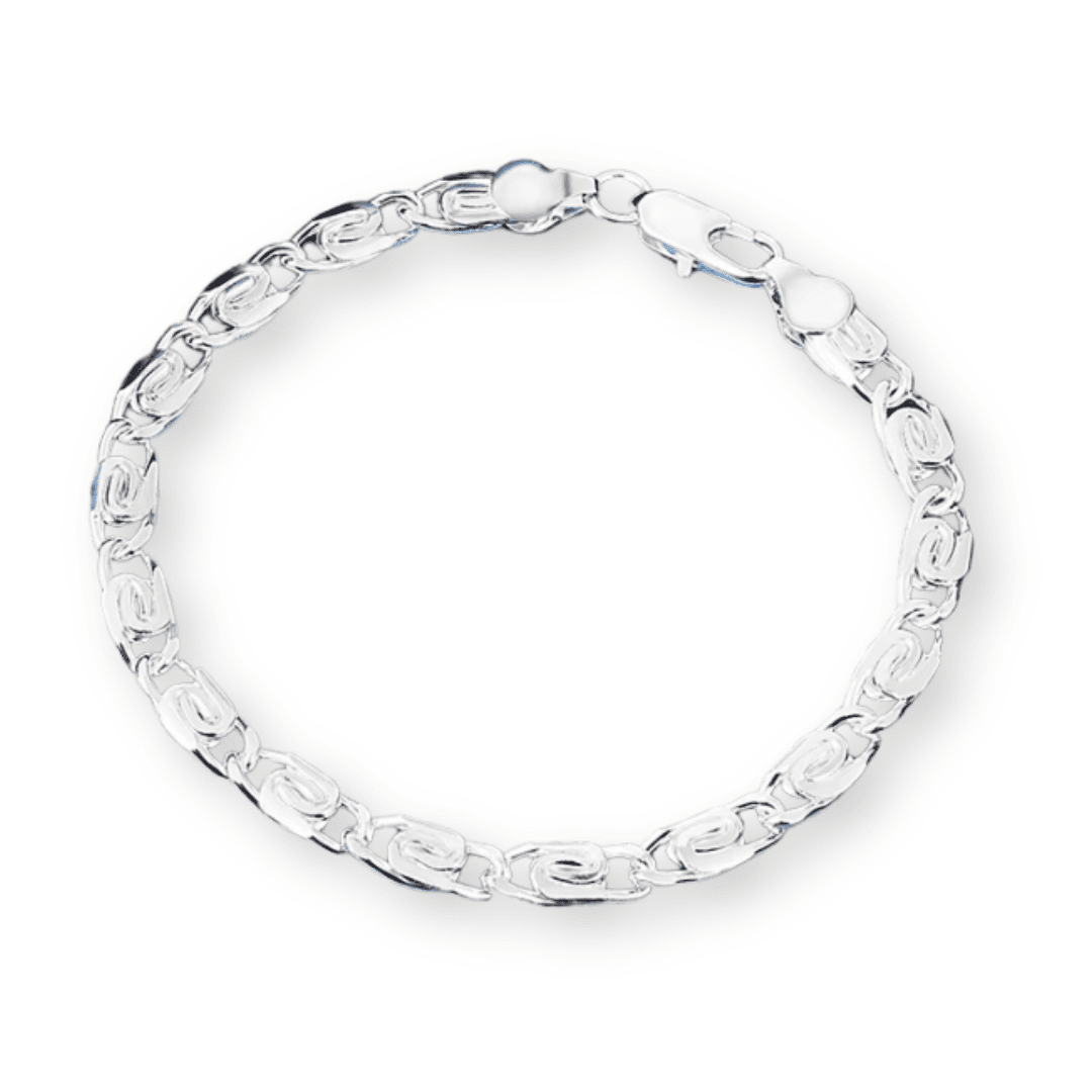 Bracelet en argent 925 belge géométrique à zircons