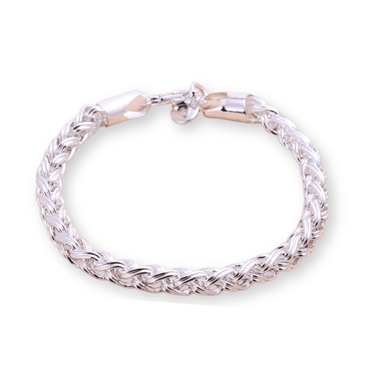 Bracciale moderno in argento 925 con zirconi da 6 mm, stile inglese.