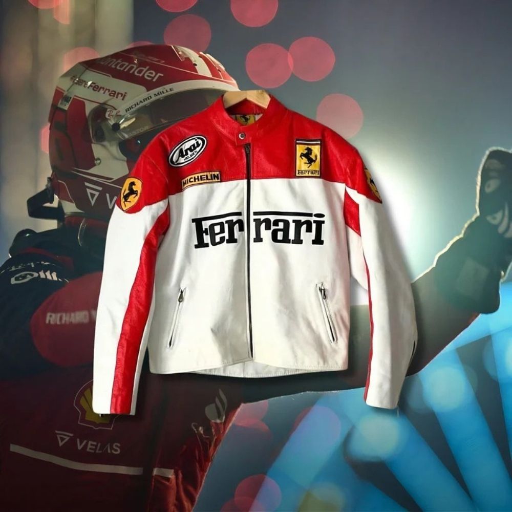FERRARI F1 Vintage Jas Wit